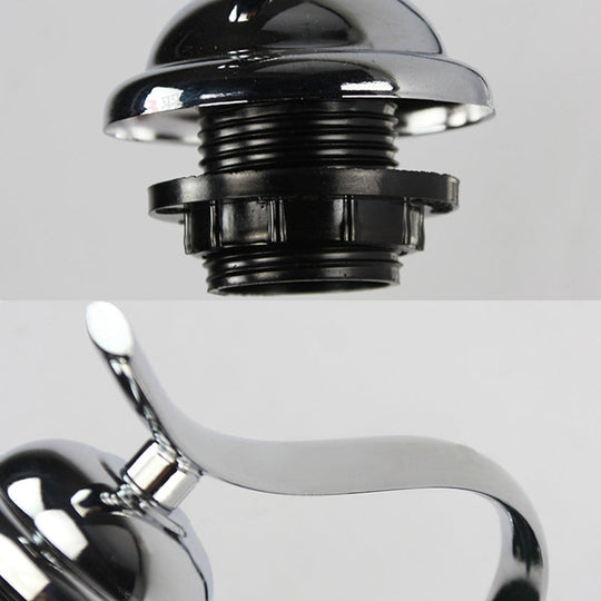 Vintage Industrial Gooseneck Wall Sconce With Stained Glass Clear/Blue Lighting