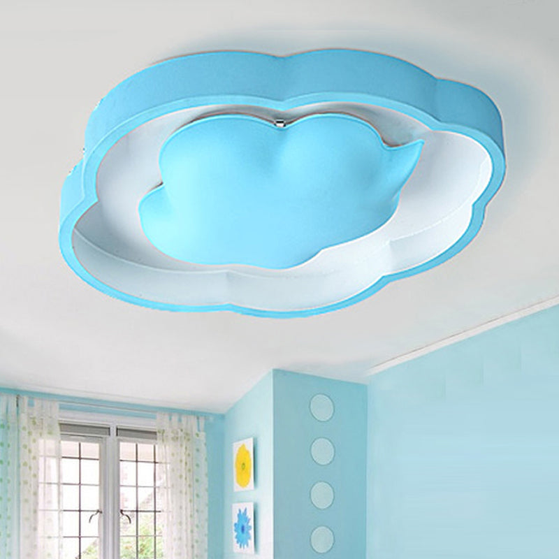 Modern Led Ceiling Fixture For Cloud-Inspired Childrens Bedroom Blue / White