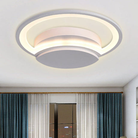 Contemporary Round Acrylic Flush Mount Ceiling Light For Living Room Décor White / 16’ Warm