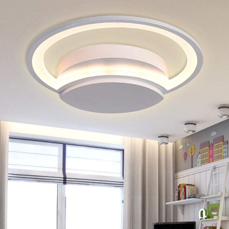 Contemporary Round Acrylic Flush Mount Ceiling Light For Living Room Décor
