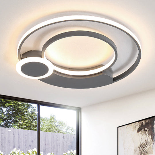 Acrylic Led Ceiling Light For Living Rooms - Simple & Eye - Caring Grey / 16.5’ Warm