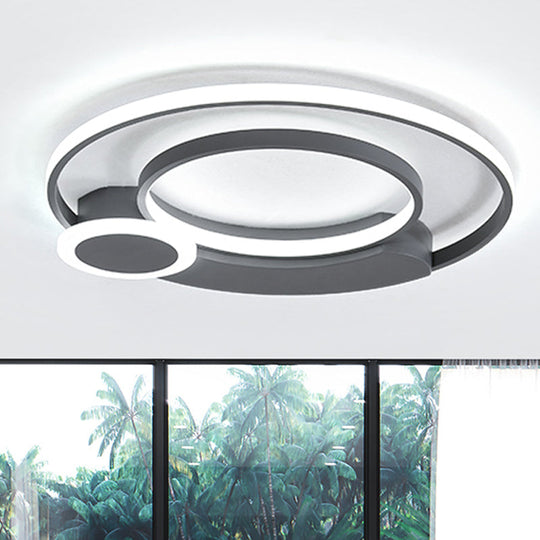 Acrylic Led Ceiling Light For Living Rooms - Simple & Eye - Caring Grey / 16.5’ White