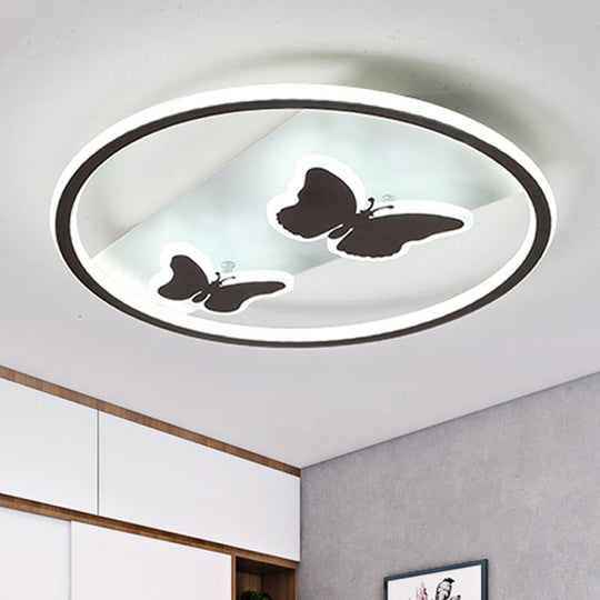 Modern Stylish Black Led Ceiling Light With Double-Butterfly Design - Perfect For Bedroom / 18.5’