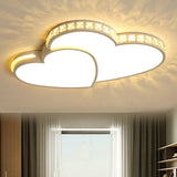 Modern Clear Acrylic Led Heart Ceiling Light In White For Foyer / 20.5 Warm