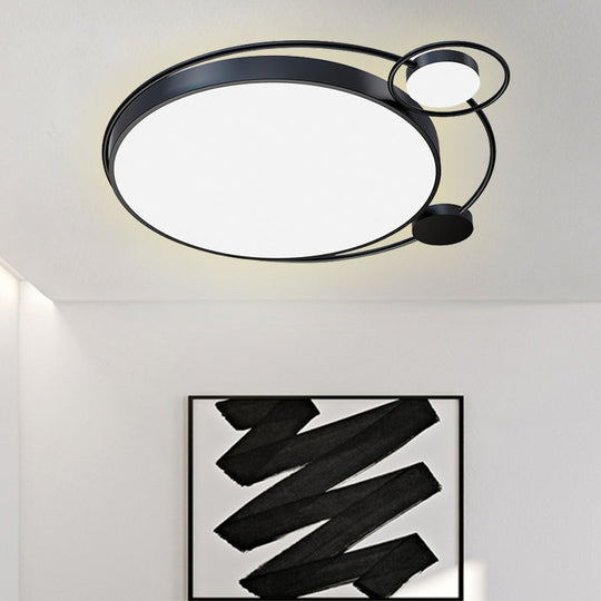 Modern Contemporary Flush Mount Acrylic Ceiling Light For Living Room Black / 16 Warm