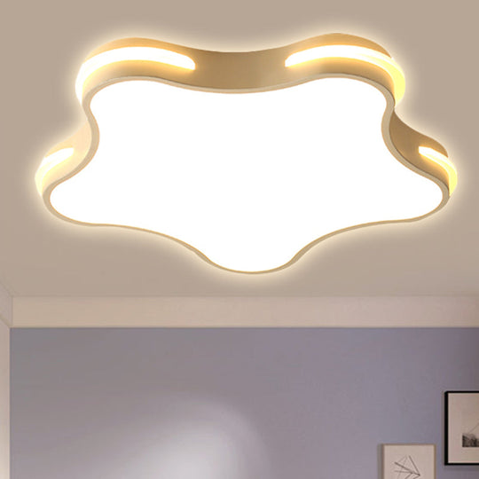 Modern White Star Led Ceiling Lamp For Boys’ Bedroom