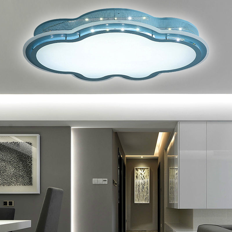 Cloud - Themed Led Flush Mount Ceiling Light For Kindergarten Blue / 21.5’ White