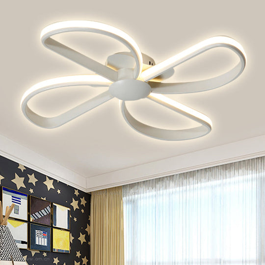 Stylish Petal Led Ceiling Mount Light - Acrylic White Lamp For Kids’ Bedrooms