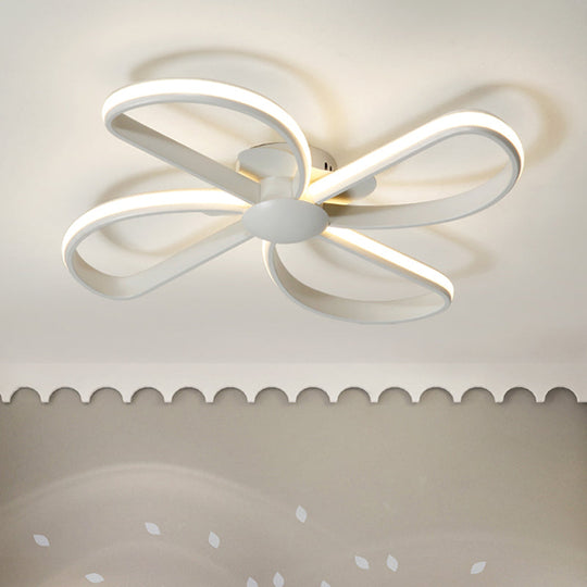 Stylish Petal Led Ceiling Mount Light - Acrylic White Lamp For Kids’ Bedrooms