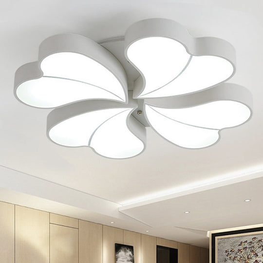 Flower - Shaped Acrylic Art Deco Ceiling Light In White For Bedroom / 20.5’ Warm
