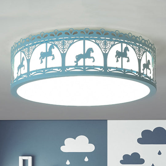 Modern Acrylic Flush Mount Ceiling Light: Perfect For Kid’s Bedroom Blue / 16.5’ White