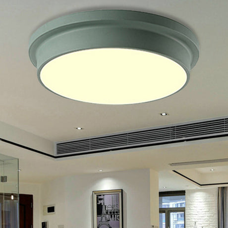 Nordic Macaron Colored Flushmount Ceiling Light For Child Bedroom Green / 10.5