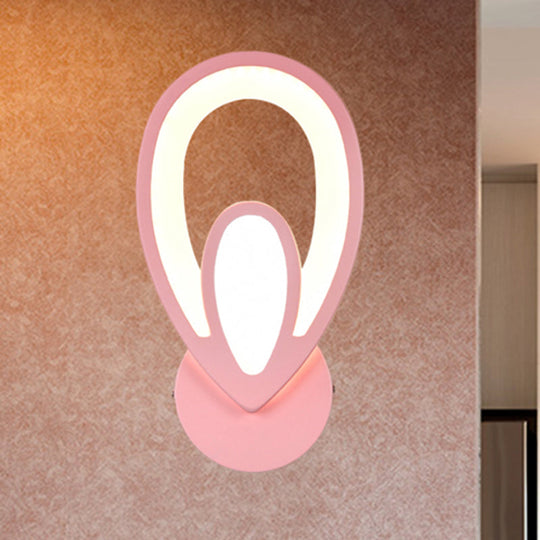 Candy Colored Cartoon Sconce Lamp For Childs Bedroom Stair Wall Pink / Water Drop