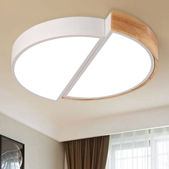 Macaron Loft Led Flush Mount Ceiling Light - Half Circle Restaurant Lamp In Green/Pink/White White /