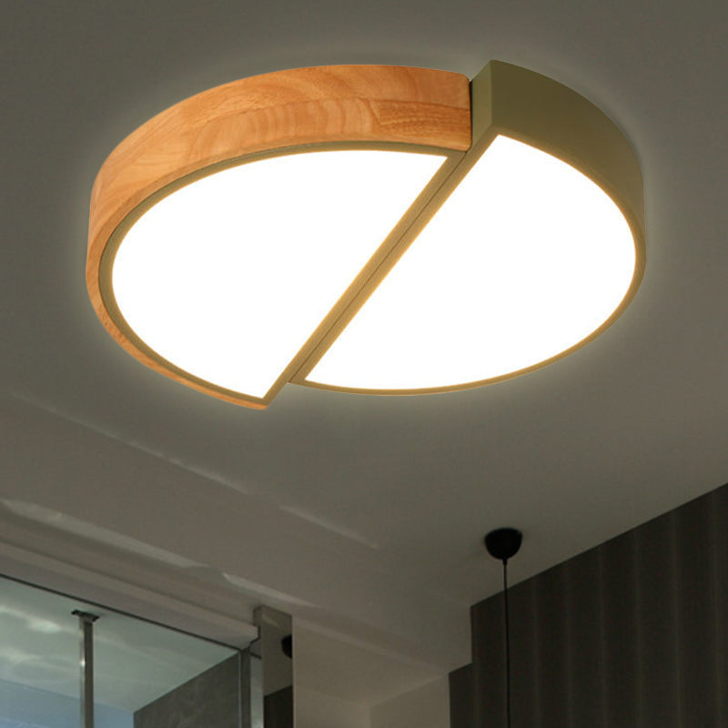 Macaron Loft Led Flush Mount Ceiling Light - Half Circle Restaurant Lamp In Green/Pink/White