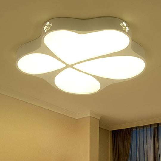 Floral Acrylic Ceiling Mount Light: Elegant Contemporary Lamp In White Finish / 21’
