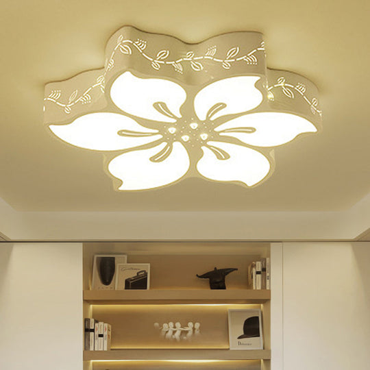 Modern Led Ceiling Light With Butterfly Metal Flush Mount For Girls Bedroom - White / B Third Gear