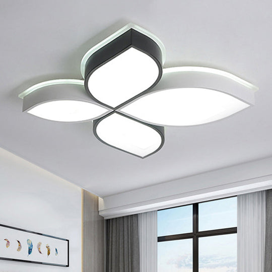 White Led Ceiling Light - Simple Style 4 - Petal Acrylic Mount For Dining Room / 18’
