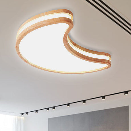 Nordic Style Acrylic White Led Ceiling Lamp For Kids Bedroom - Sky Mount Light / Moon