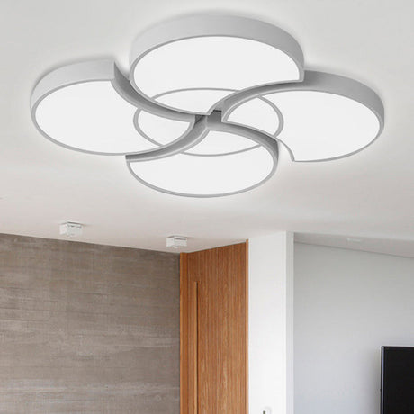 Floral Flush Ceiling Light For Kids Spaces - Metal And Acrylic Lamp Kindergarten Corridor White