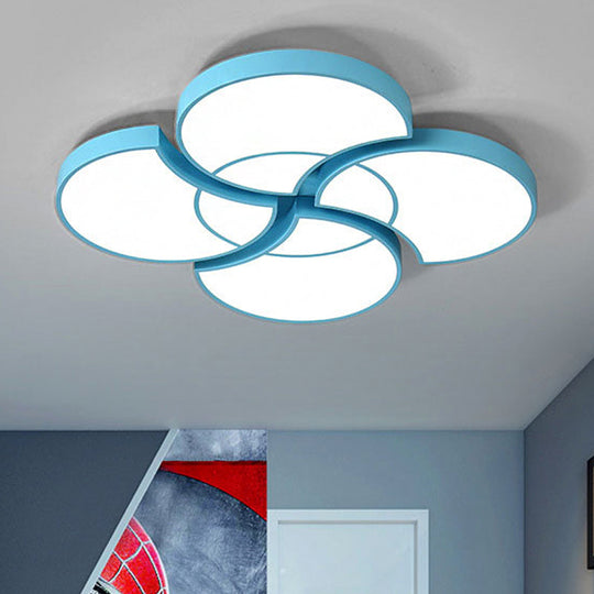 Floral Flush Ceiling Light For Kids’ Spaces - Metal And Acrylic Lamp Kindergarten Corridor