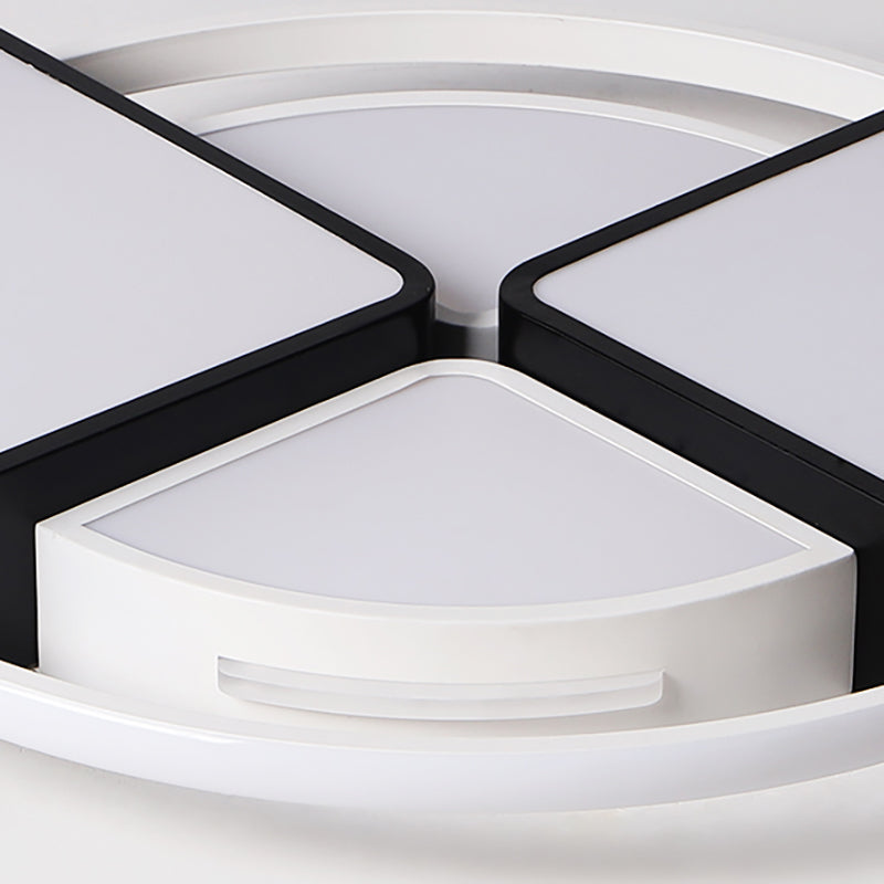 Modern Fan-Shaped Led Flush Mount Ceiling Light With Metal And Acrylic Shade - 16/19.5