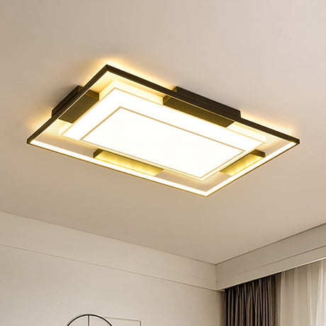 Modern Led Flush Mount Light With Acrylic Shade In Black And White - Available 3 Sizes / 35.5