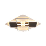 Contemporary Metal Led Multi Square Flush Mount Light In Black/White Warm/White Sizes: 18/24.5/34.5