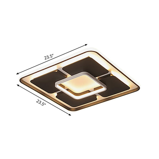 Nordic Style Led Flush Mount Ceiling Light In Black And White - 18’/23.5’/35.5’ W