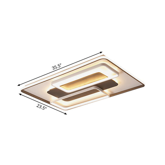 Modern Black And White Geometric Led Flushmount Living Room Light - Warm/White Multiple Sizes