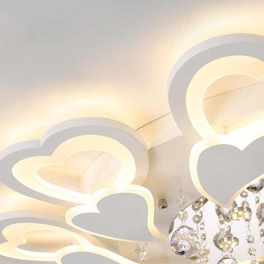Loving-Heart Led Flush Light In Warm/White - Contemporary Acrylic Design 27’/31.5’ Wide