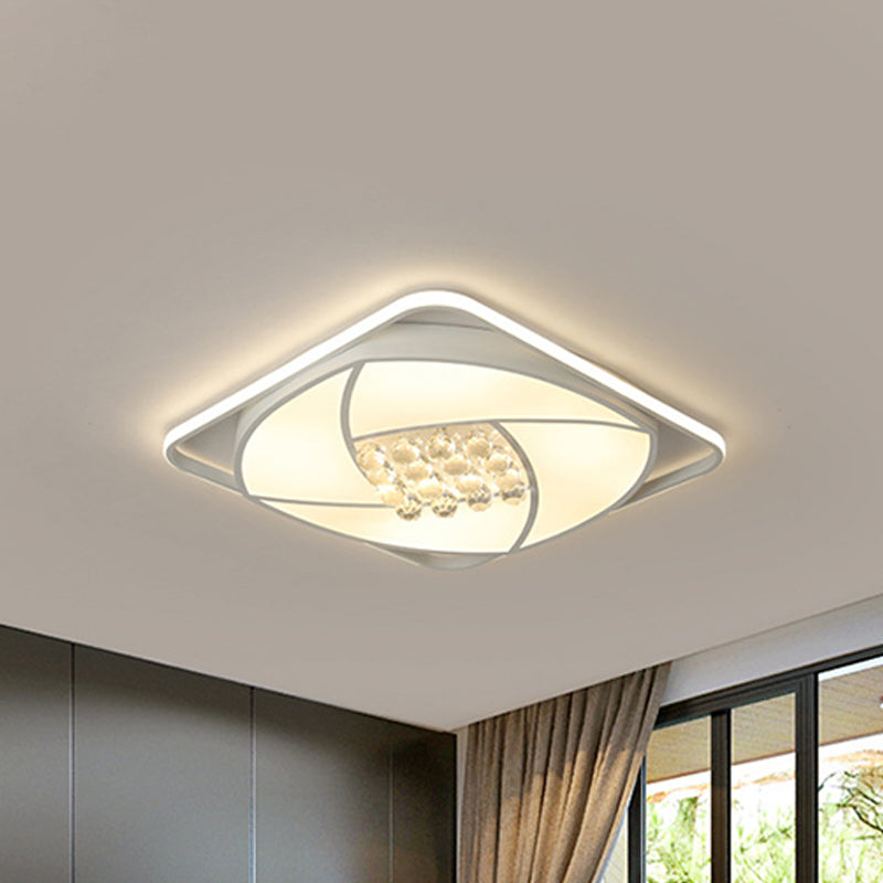 Modern Flushmount Led Light With Acrylic And Crystal Accents - Available In 16.5’ 20.5’ Widths