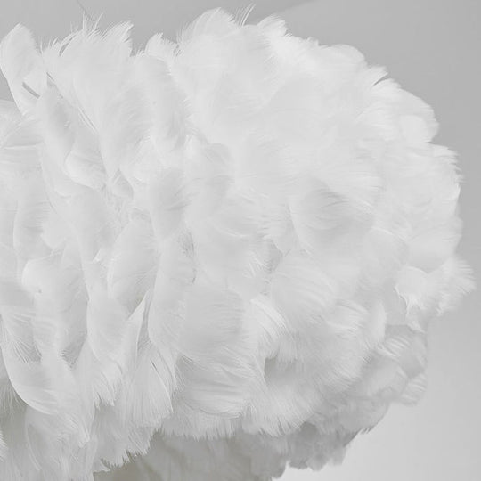 Modern White Feather Hanging Pendant Light For Bedroom