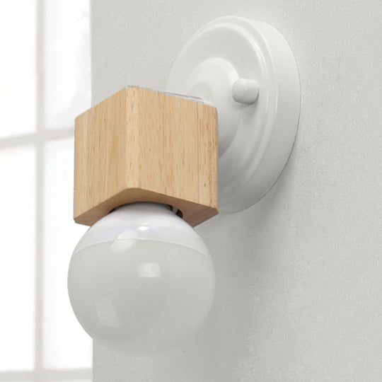 Retro Metal And Wood Exposed Ceiling Mounted Light - White Finish | 1 Head Adjustable Semi Flush
