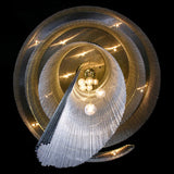 Sleek Spiral Tassel Chandelier - Modern Metal 4-Light Ceiling Light For Hall