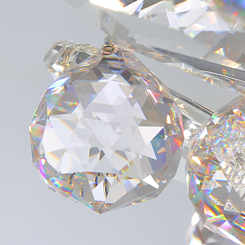 Minimal Gold/Silver Bedroom Flush Ceiling Light With Irregular Crystal Shade - Set Of 4