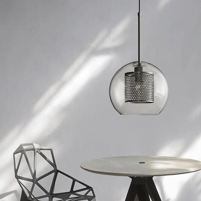 Modern Clear Glass Pendant Light For Dining Table - 1 Hanging Fixture