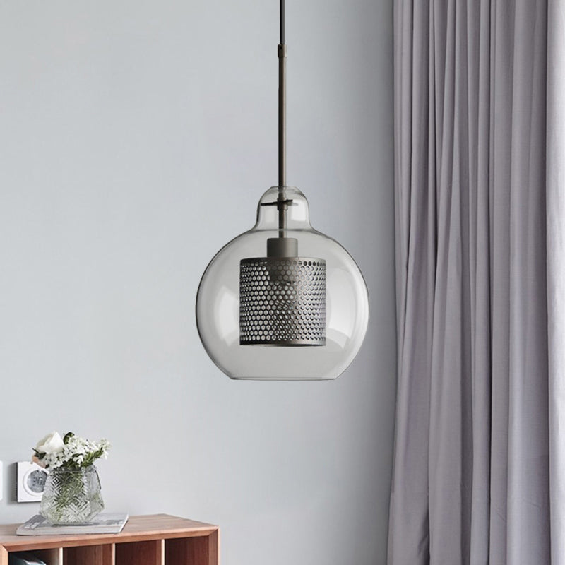 Modern Clear Glass Pendant Light For Dining Table - 1 Hanging Fixture