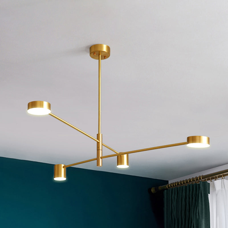 Modern Gold Pendant Ceiling Light With Flat Metal Discs 4 /