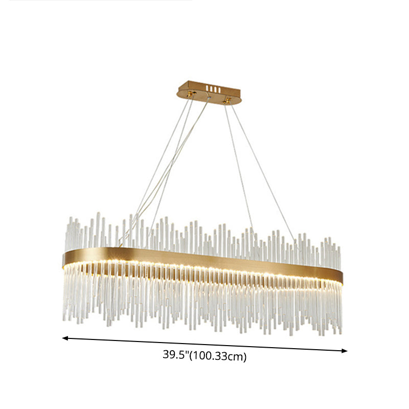 Adjustable Glass Crystal Drum Chandelier Pendant Light For Modern Living Rooms