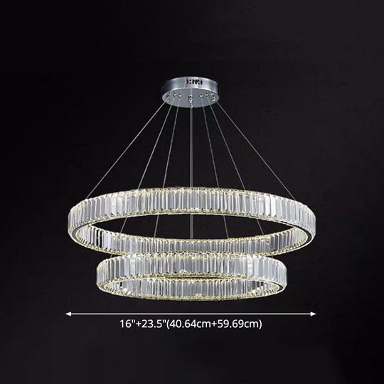 Modern Led Crystal Chandelier For Living Room Suspension Pendant Light