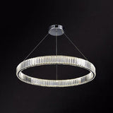 Modern Led Crystal Chandelier For Living Room Suspension Pendant Light Chrome / 31.5 Warm