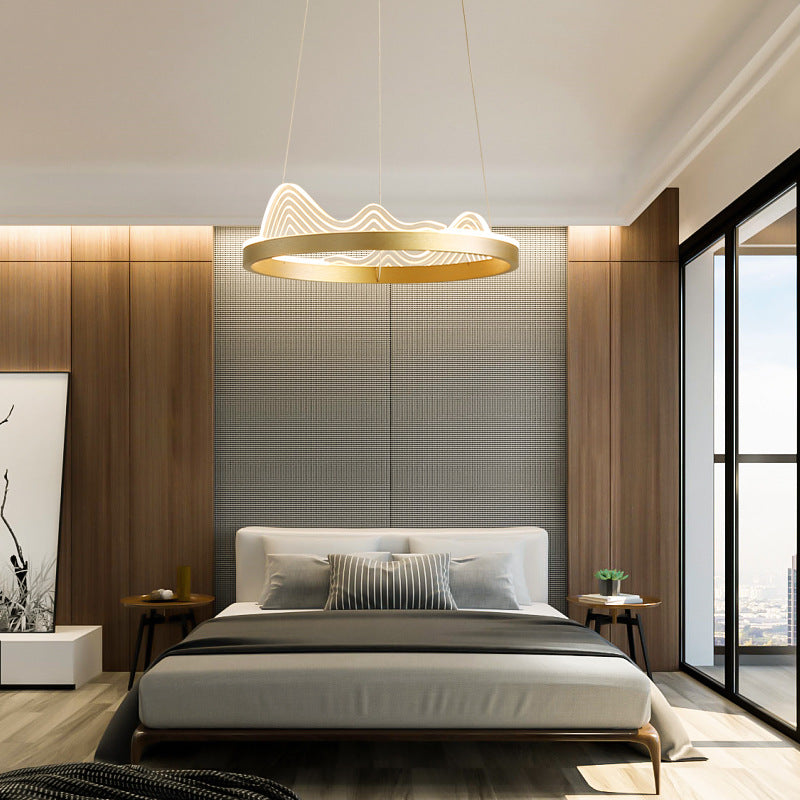 Stylish Lace-Adorned Metal Chandelier: Ultra-Modern Suspension Lighting For Living Room