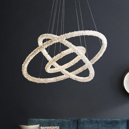 Modern Crystal Circle Chandelier For Restaurants - Pendant Lighting