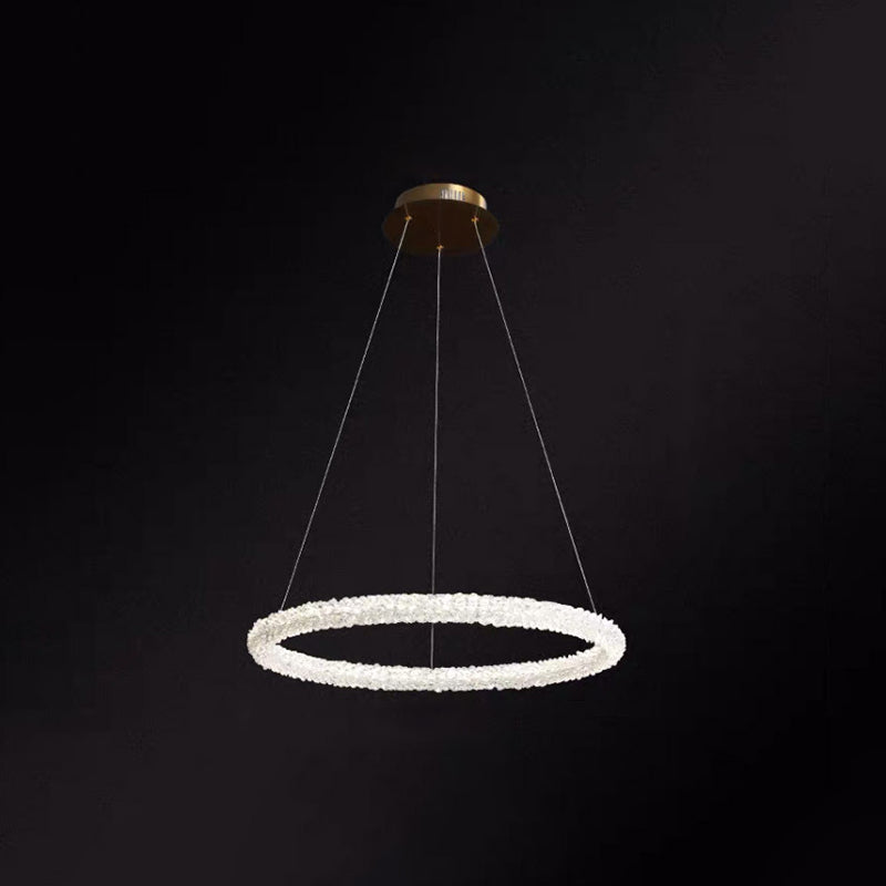 Modern Crystal Circle Chandelier For Restaurants - Pendant Lighting Clear / 12’ Circline