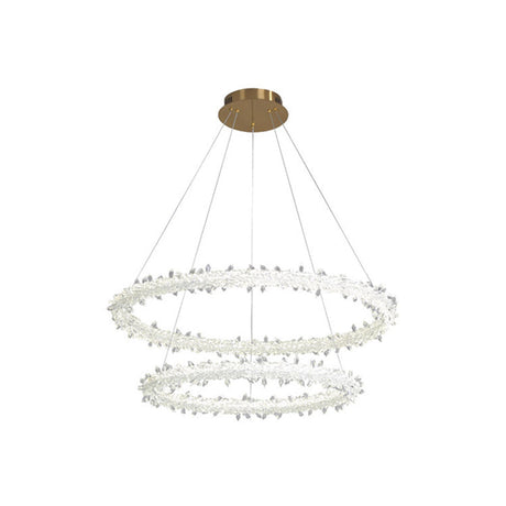 Modern Crystal Pendant Chandelier Light For Restaurants - Sleek Circular Design Clear / 16+23.5 With