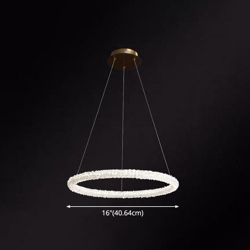 Modern Crystal Circle Chandelier For Restaurants - Pendant Lighting