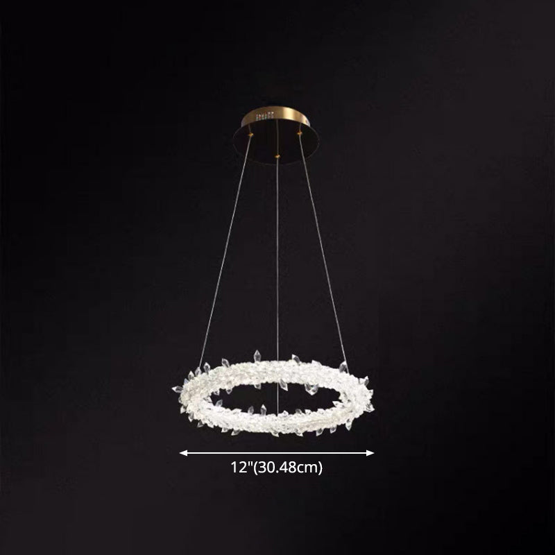 Modern Crystal Circle Chandelier For Restaurants - Pendant Lighting