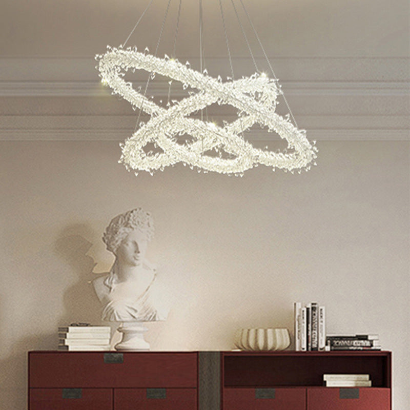 Crystal Flower Chandelier Light For Modern Living Rooms