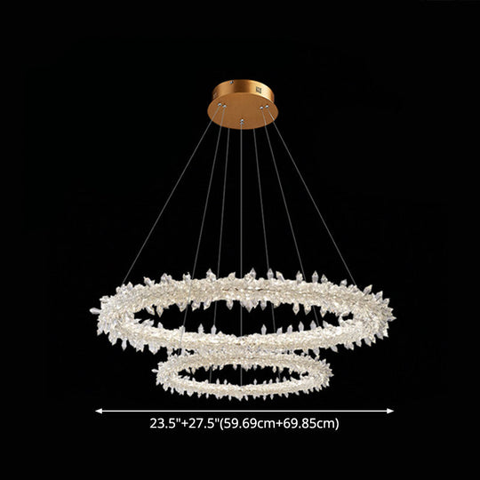 Crystal Flower Chandelier Light For Modern Living Rooms